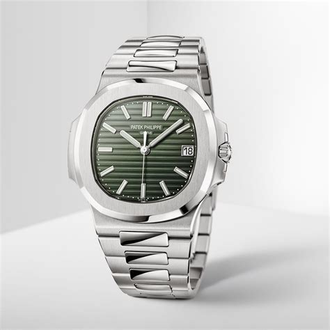 patek philippe silver green|patek philippe nautilus ladies price.